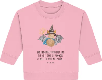 Produktbild von Mr. & Mrs. Panda Organic Baby Pullover Fledermaus Zauberer 24. - 36. Monat - Baumwolle Pink - Geschenk, Frauen, Fledermäuse, Lustige Sprüche, Bullover, Magier, Reinsteigern