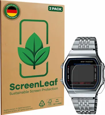 Produktbild von 2x ScreenLeaf Schutzfolie für Casio iconic ABL-100WE-1A nachhaltiger Displayschutz Display Schutz Folie Klar Transparent
