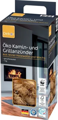 Produktbild von Dekor Öko Grill Holzwolle Grill Holz Kaminanzünder Anzünder Geruchsneutral 1kg