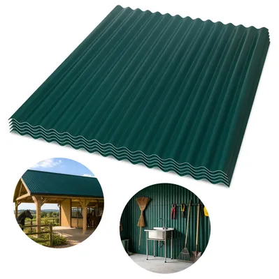 Immagine prodotto di Vigevee ASA, pannelli ondulati in materiale composito, 5 pezzi, verde scuro, 117x93 cm. Pannelli per tetti spessi 1,5 mm, resistenti agli agenti atmosferici, ideali per carport, casette da giardino, serre e gazebo