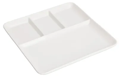 Produktbild von Excellent Houseware Servierplatte fur Vorspeisen / Tapas - Poselein - weis - 25 cm - mit Fachern - q