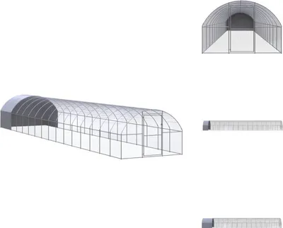 Image de vidaXL Poulailler d'extérieur 3x16x2 m Acier galvanisé - Habitats & Enclos pour petits animaux