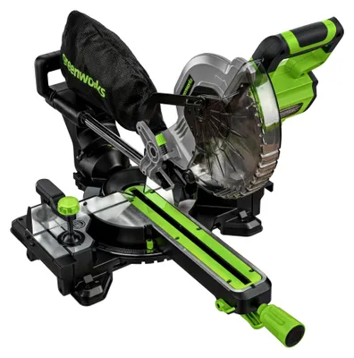 Produktbild von Greenworks 24V Akku-Bürstenlose 216mm Kapp- und Gehrungssäge, 4.800 U/min, Neigu