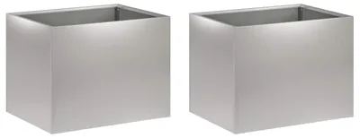 Zdjęcie produktu dla Dwa donice ogrodowe, srebrne, wymiary: 40 x 30 x 30 cm