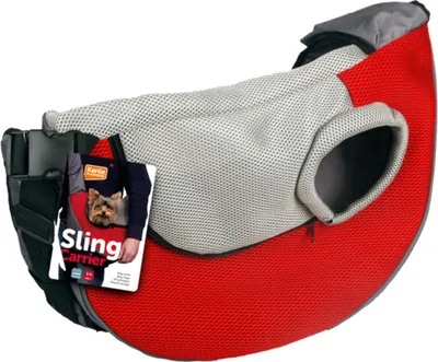 Produktbild von Flamingo Hundetasche - Schultertrage Skip Rot/Grau – 50x14x30cm – Polyester – Fr