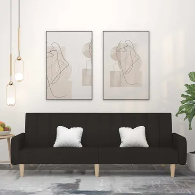 Produktbild von Möbel Schlafsofa 2-Sitzer Schwarz Stoff - Klassische Sofas 375854
