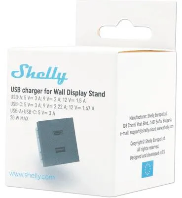 Produktbild von Shelly USB-Ladeadapter (USB-C/USB-A) schwarz