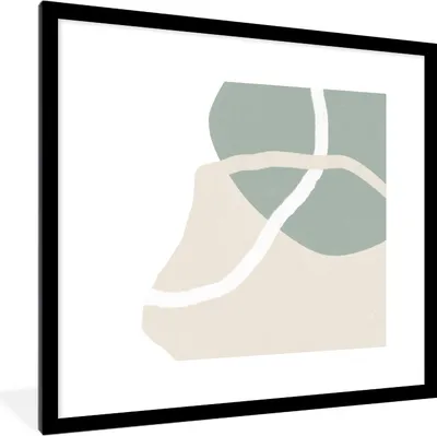 Produktbild von MuchoWow® Gerahmtes Poster Minimalismus - Pastell - Gestaltung 40x40 cm - Poster mit Schwarzem Bilderrahmen Wandposter Rahmen Foto Bilder - Poster - Plakat im Rahmen