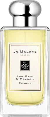 A clear studio shot of a Jo Malone Lime Basil & Mandarin Eau de Cologne bottle.