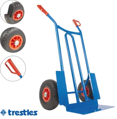 Produktbild von TRESTLES S01 Blau Sackkarre | Stahlgestänge | pannensicheres PolyurethanRad |  250 kg Tragkraft