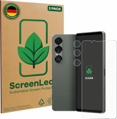 Produktbild von 2x ScreenLeaf Schutzfolie für Sony Xperia 1 VII (Display+Kamera) nachhaltiger Displayschutz Display Schutz Folie Klar Transparent