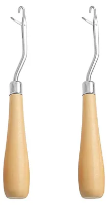 2 Häkelnadeln mit Holzgriff für Haarverlängerungen