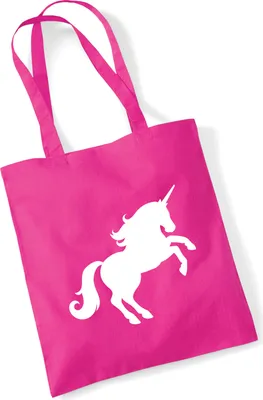 Produktbild von Huuraa Jutebeutel Einhorn Silhouette 10 Liter Fuchsia Baumwolle Tasche Geschenkidee