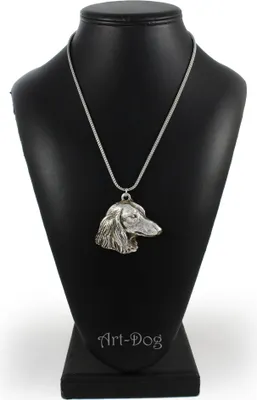 Image de Teckel à poil dur - collier avec chien, pendentif chien sur chaîne en argent, bijoux uniques de la marque Art-Dog