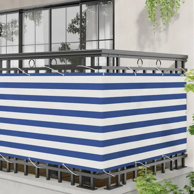 Produktbild von Möbel Balkonsichtschutz - Blau - CLORIS Balkonsichtschutz Blau und Weiß 90x200 cm,0.522 Kg - 349314