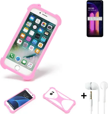 Produktbild von K-S-Trade Bumper + Kopfhörer kompatibel mit LG Electronics V60 ThinQ Handy Hülle Schutzhülle Silikon Schutz Hülle Cover Case Silikoncase