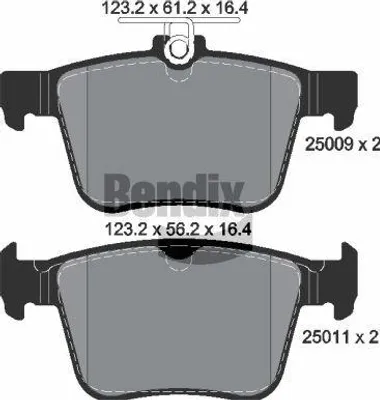 Produktbild von BENDIX Braking Bremsbelagsatz, Scheibenbremse BPD1124