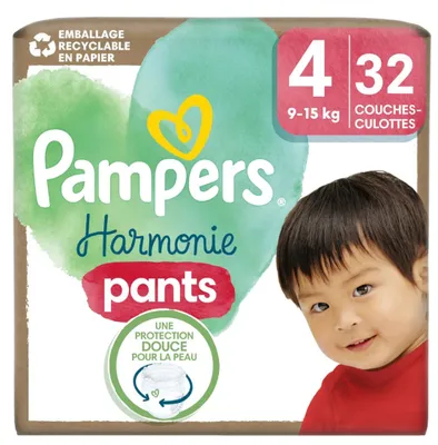 Produktbild von Pampers Harmonie Windelhosen Größe 4 (9–15 kg) 32 Stück