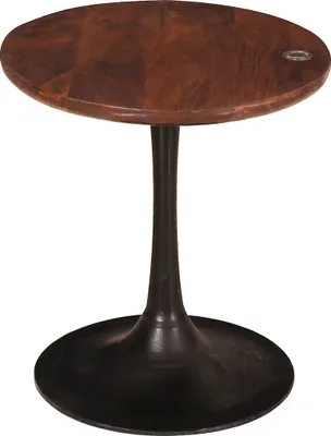 Produktbild von SIT Möbel Beistelltisch | Ø 40 cm | Mango Tischplatte 25 mm antikbraun | Sockel Metall schwarz | B 40 x T 40 cm H 42 cm | 12882-01 | Serie BEISTELLTISCH
