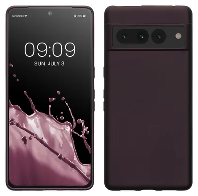Produktbild von kwmobile Handyhülle für Google Pixel 7 Pro Hülle - Silikon Case metallisch schimmernd - Schutzhülle Cover - Metallic Brombeere