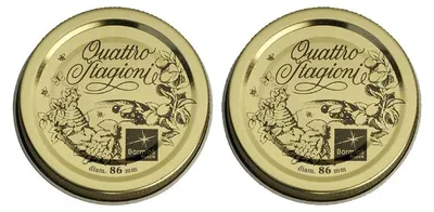 Imagen del producto de Tapas de vidrio Bormioli Rocco Quattro Stagioni, de 8,6 cm de diámetro, paquete de 2 unidades