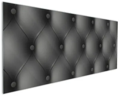 Produktbild von Wallario Küchenrückwand aus Glas, Größe: 125 x 50 cm, Motiv: Schwarze Ledertür | Spritzschutz | abwischbar | pflegeleicht | in