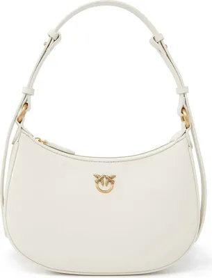 Produktbild von PINKO Schultertasche Half-Moon Mini Bag White - Antique Gold creme