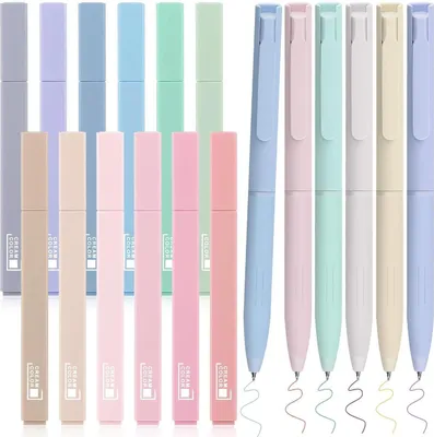 Produktbild von COZCLAM 18 Textmarker Pastell Set 12 Stifte 6 Fineliner Bibel Highlighter