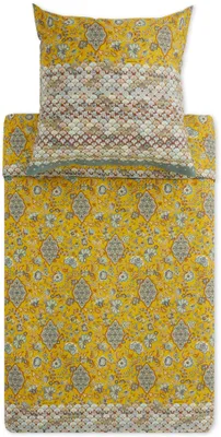 Immagine prodotto di Set di biancheria da letto in raso Bassetti Tigullio, colore GIALLO DORATO Y1, misura 135x200+80x80