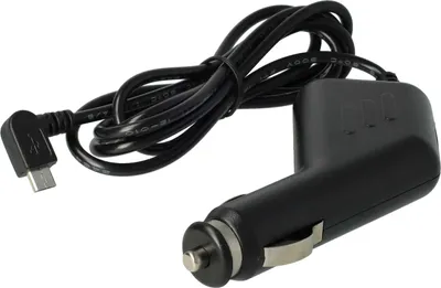 Produktbild von vhbw Autoladekabel Micro-USB 12V Zigarettenanzünder Adapter 1,0 A kompatibel mit Olympia Vox Colour, 90° Stecker Schwarz 11,8 cm
