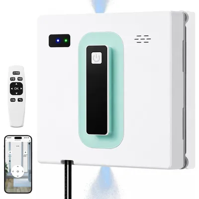 Produktbild von Fensterputzroboter, Fensterputzer, Fensterreiniger, 3000Pa Saugkraft, Automatische Routenplanung, Fenstersauger mit 50ml Tank, mit App & Fernbedienung