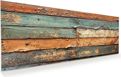 Produktbild von Glasbild 125x50cm in XXL für Wohnzimmer, Schlafzimmer Motiv Antike Holzplanken