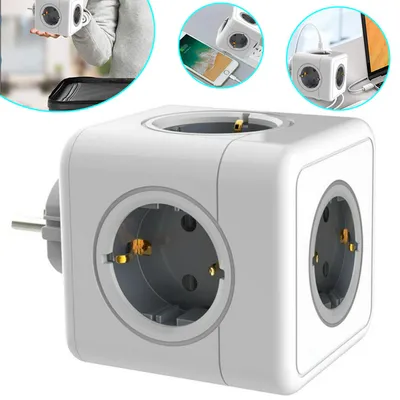 Produktbild von Würfel Steckdosenadapter, Mehrfachsteckdose mit 5 AC Steckplätzen, Überlastschutz