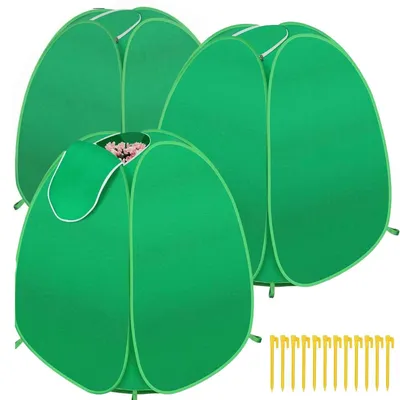 Produktbild von 3er-Set Pflanzenschutzhauben 82x72x72 cm, Pop-up Mini-Gewächshaus, Vlies, Reißverschluss, Frost- und Winterschutz