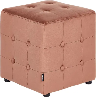 Obrázek produktu pro BELIANI Čtvercový čalouněný puf broskvový 36 x 36 x 39 cm sedák prošívaný