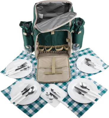Produktbild von Picknickrucksack für 4 Personen - grün - Grün