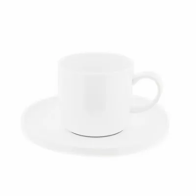 Produktbild von Almina 12 Teiliges Kaffeetassen-Set aus Porzellan Weiß rund Kaffeeservice 200 ml