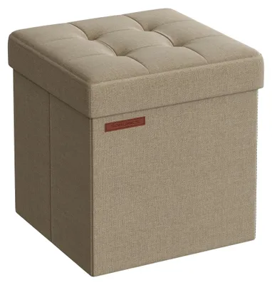 Produktbild von SONGMICS 38 cm Sitzbank mit Stauraum, klappbare Sitztruhe, Aufbewahrungsbox, Fußbank, Kamelbraun LSF027K01