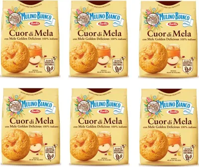 Produktbild von 6x Mulino Bianco Kekse Cuor mela 300g biscuits cookies Apfel kuchen Butterkekse