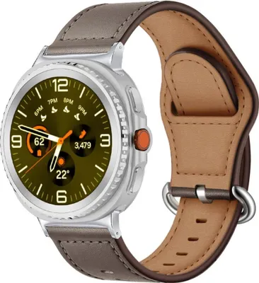 Produktbild von Für Samsung Galaxy Watch 8 / 8 Classic Echt Leder Armband Dornschließe Dunkelbraun