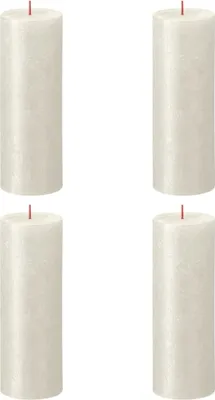 Obrázok produktu pre Bolsius Rustikálne stĺpové sviečky Shimmer 4 ks 190x68 mm slonová kosť