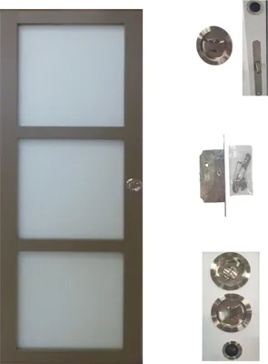 Image de Porte Coulissante Marron Ral7006 Vitree H204 x L83 + serrure a condamnation