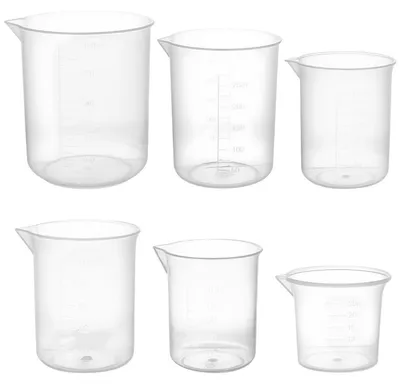 Produktbild von Messbecher Set 6 Stück 25ml-500ml Kunststoff Transparent Hitzebeständig