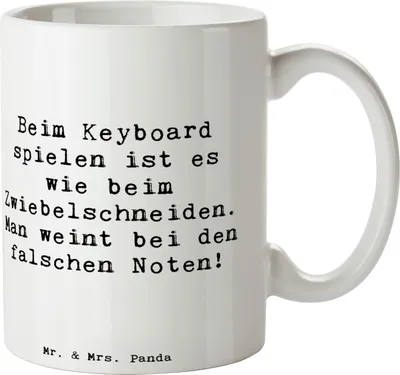 Produktbild von Mr. & Mrs. Panda Tasse Spruch Keyboard Tränen - Weiß - Geschenk, Emotionen, Henkelbecher, mit, Klaviere, Musik, Kaffeebecher, Kaffeetasse, Instrument, Musiker, Pott