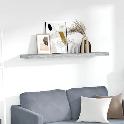 Immagine prodotto di vidaXL Scaffale sospeso grigio cemento 120x23,5x3,8 cm MDF