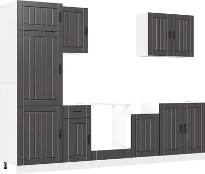 Produktbild von vidaXL 7-tlg. Küchenschrank-Set Lucca Schwarz Holzwerkstoff
