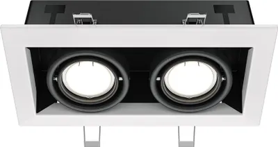 Produktbild von Maytoni Deckeneinbauleuchte Metall Modern GU10 2x50W, dimmbar, Weiß, IP20