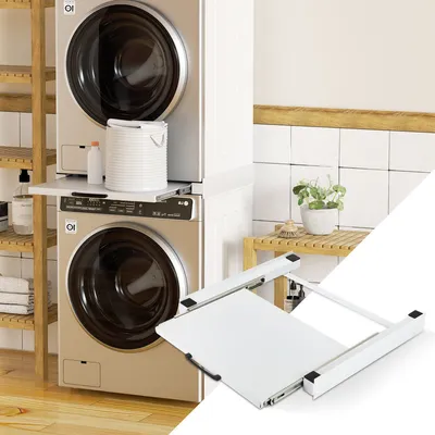 Obrázok produktu pre Clanmacy medziinštalačný spojovací rám s výsuvnou policou pre 60x54 cm - biely