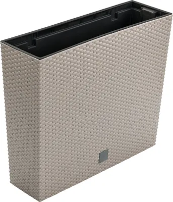 Obrázek produktu pro Ratanový květináč s vložkou mocca 58x18x50 cm Balkonový květináč Plast