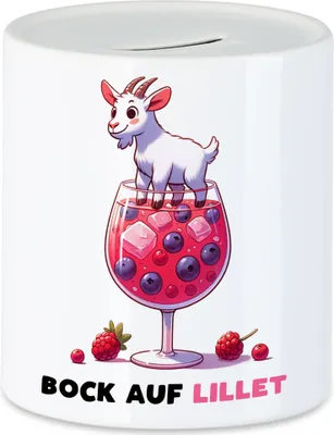 Produktbild von Bock auf Lillet Glas Lillet Ziegenbock Spardose - Humorvolle Partyidee